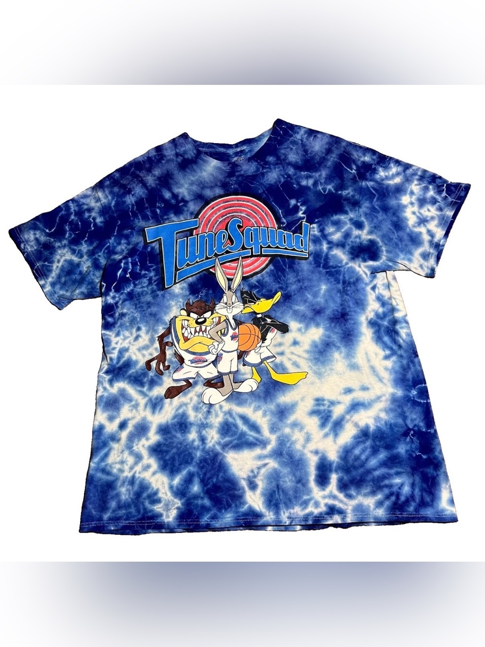 Space Jam Tune Squad Tie Dye Graphic Tee Blue Cotton Men's XL